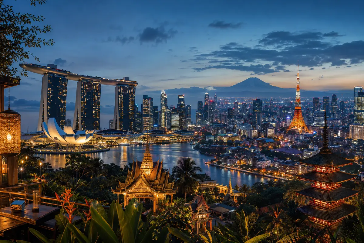 Asian city skyline